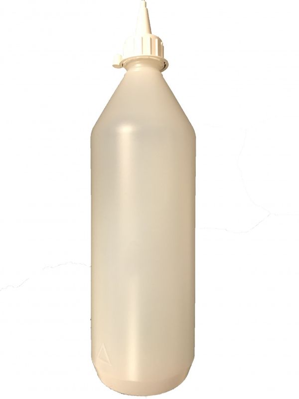 Plastflaske - Transparent 1l/m spiss kork